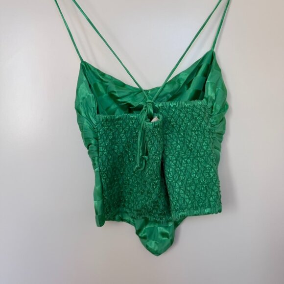 Jen's Pirate Booty Toy Machine Top in Kelly Green Jacquard - Picture 4 of 6